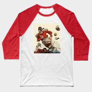 Vintage Sports Football Player and Bulldog Mascot Baseball T-Shirt